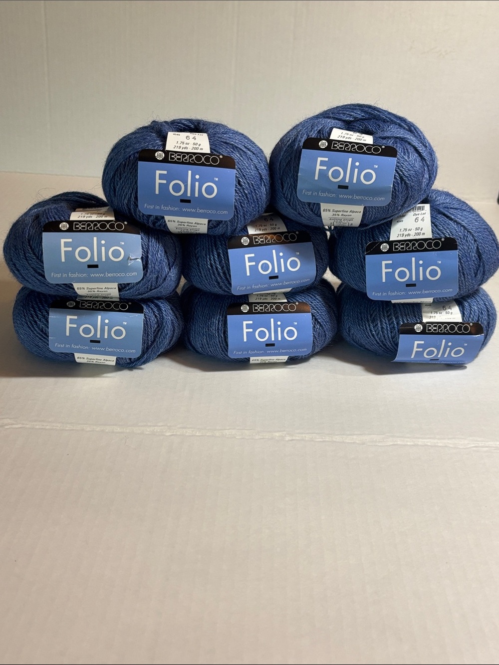 Folio by Berroco Brand Sweater Yarn - Blue set of 8